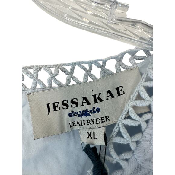 NWT Jessakae Leah Ryder Felicia Blue Dainty Lace Giupure Coquette Dress Size XL - Picture 3 of 15